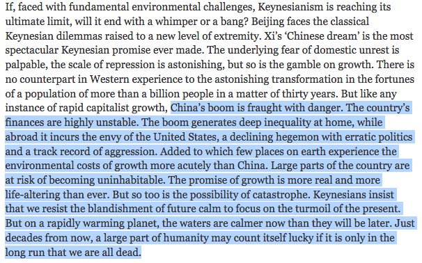 "Xi’s Chinese dream is the most spectacular Keynesian promise ever made".Yet the combination of Coal, Concrete & US need for Primacy will end in catastrophe. Planetary stability requires US-China modus vivendi  #GeopoliticsOfGHGs ht  @adam_tooze  @GeoffPMann  https://www.lrb.co.uk/v40/n17/adam-tooze/tempestuous-seasons
