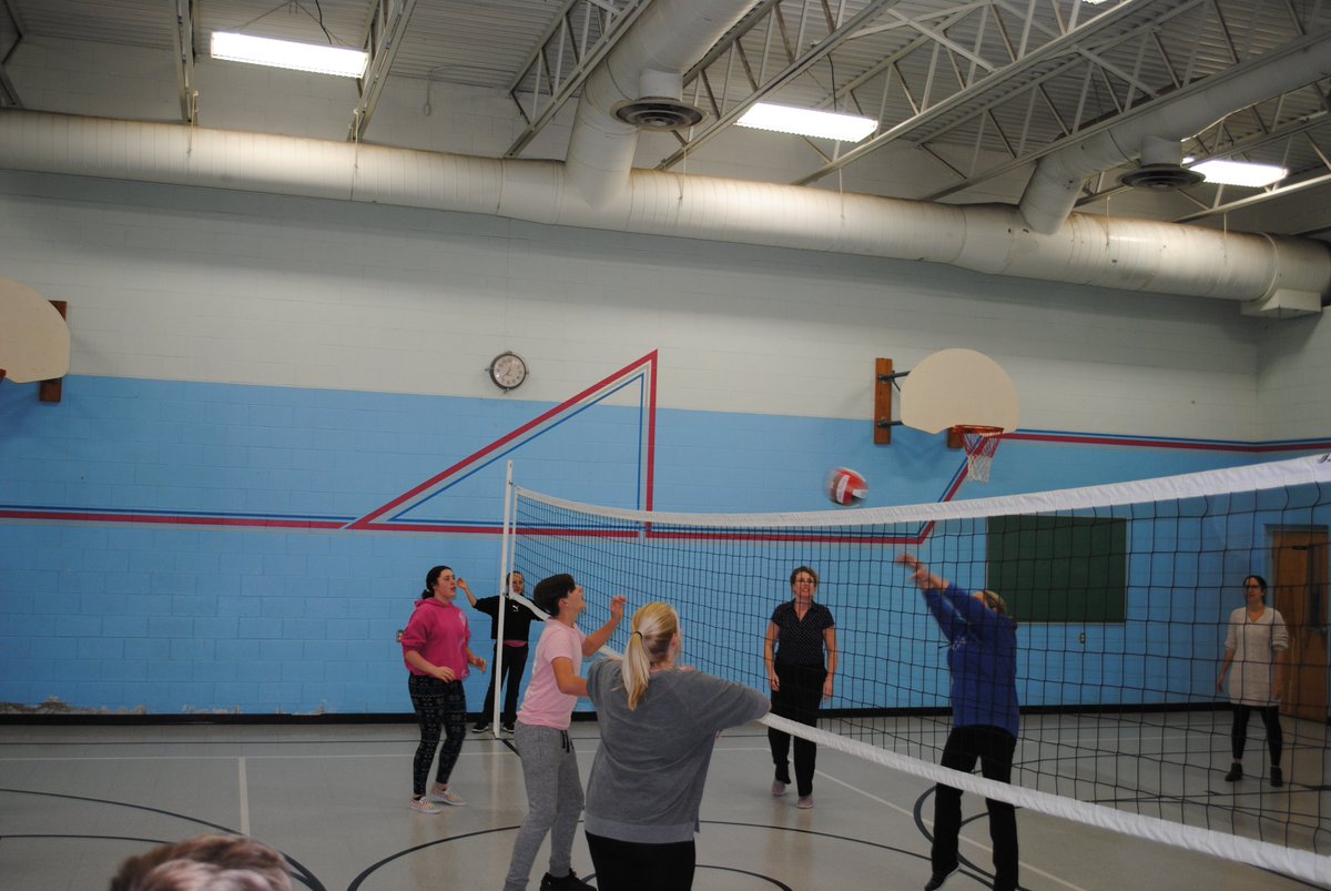 MrCAarts's tweet photo. Today, the staff @alcdsb_rosa were challenged by the Grade 8s to a game of volleyball.

Today, the Grade 8s were reminded where they learned their volleyball skills.

Special shout-out to Mme. Siegert for serving 24 straight to seal the second set.

#StaffWin #ALCDSB https://t.co/G6SBfmN4m4