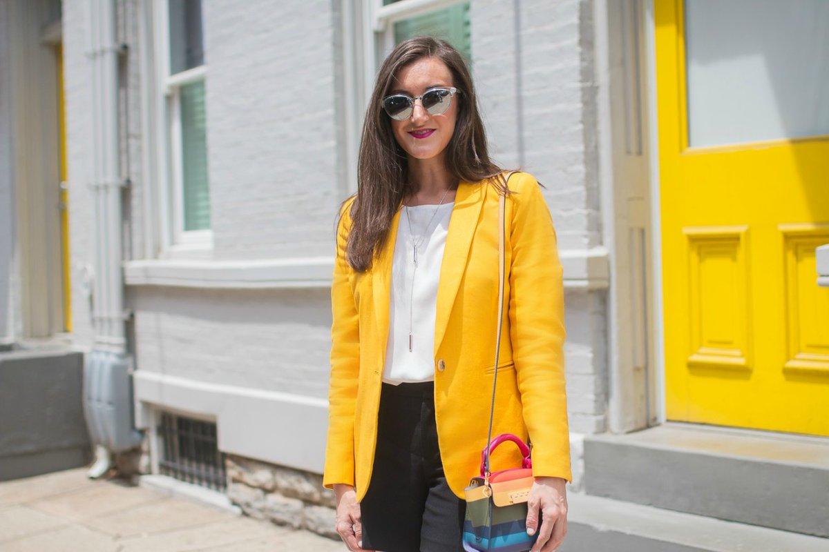 This <a href="/Zac_Posen/">Zac Posen</a> mini bag is one of my favorite colorful pieces in my closet! See how I style it here: bit.ly/2MfDQ9t
