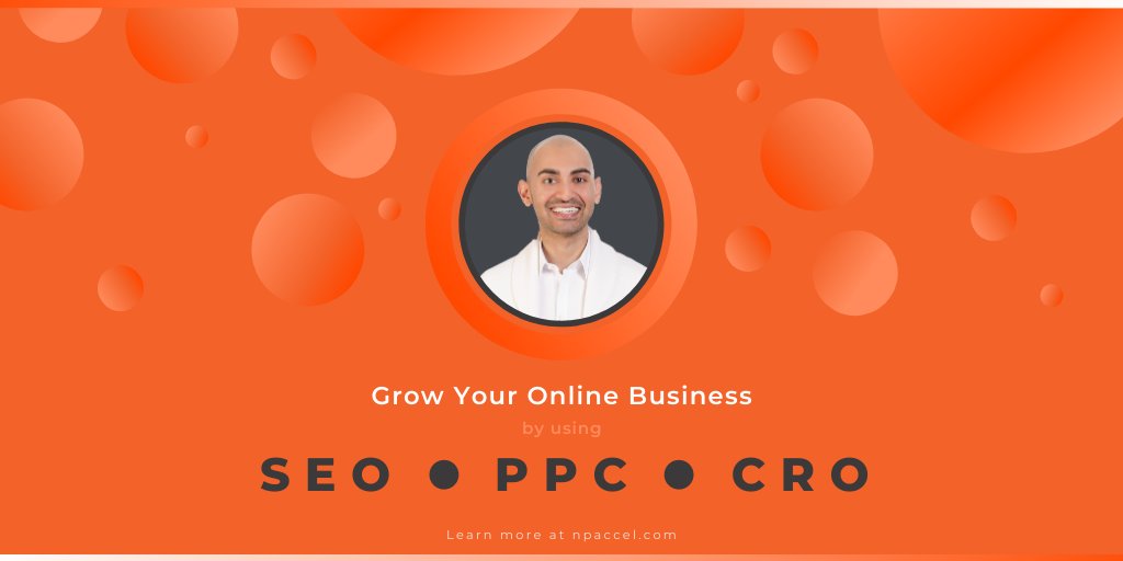 At NPAccel, we have the answers to online growth. If you're struggling with organic traffic, paid advertising, or conversion rates, get in contact with us today! Growth begins with planning and strategy >>> npaccel.com/services/ #OnlineMarketing #NeilPatel #SEO #PPC #CRO