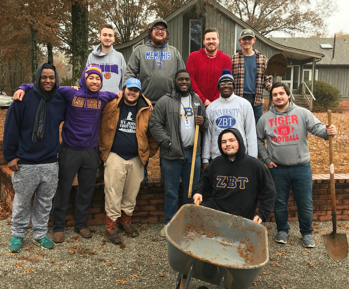 <a href="/MemphisZBT/">ZBT Memphis ΓΜ</a> fraternity from <a href="/uofmemphis/">University of Memphis</a> came out Saturday to help with landscaping projects around the farm. This is their second visit, and we are so thankful to have their awesome support - GO TIGERS! #DrivenByDoing #GoTigersGo #GTG