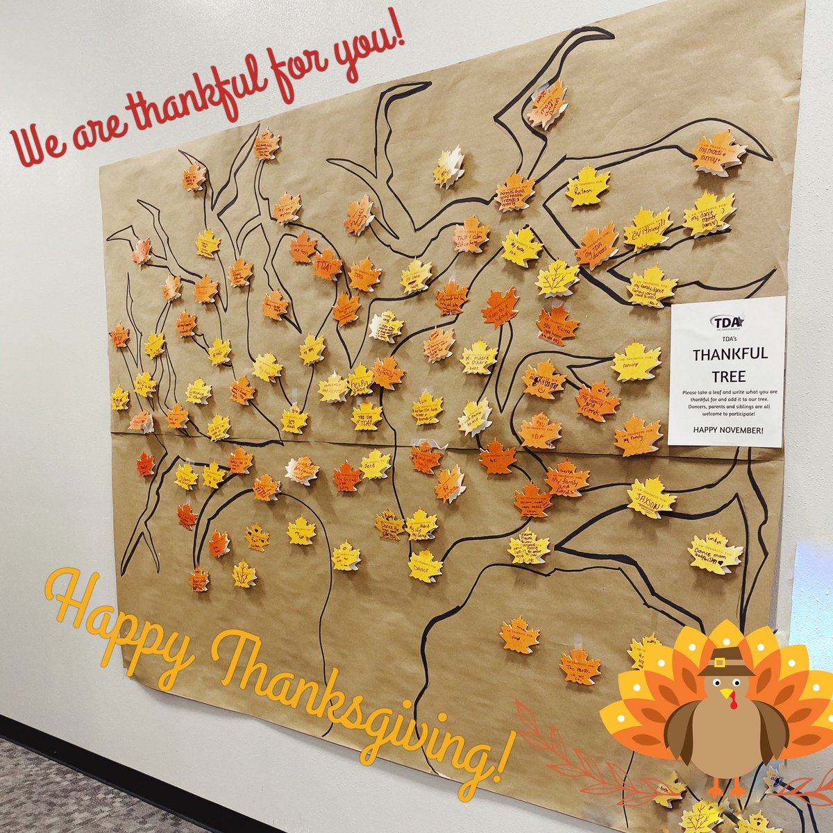 thedanceavenue's tweet photo. Reminder! No classes this week for Fall/Thanksgiving Break! We are so thankful for the families and dancers of TDA! You all make TDA great!! Have a wonderful week with family and see you back in classes on December 2nd! #tdadance #thedanceavenue #tdaseason10 #10yearsofTDA https://t.co/GArUff0N5v