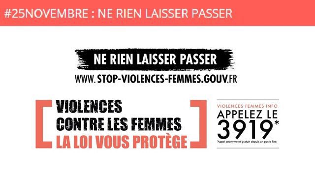 AGATnancy's tweet image. Le 25 novembre est la « journée internationale pour l’élimination de la violence à l’égard des femmes ».

3919. 

Partagez ce numéro. 

Numéro d'écoute national destiné aux femmes victimes de violences, à leur entourage et aux professionnels concernés. Appel anonyme et gratuit.