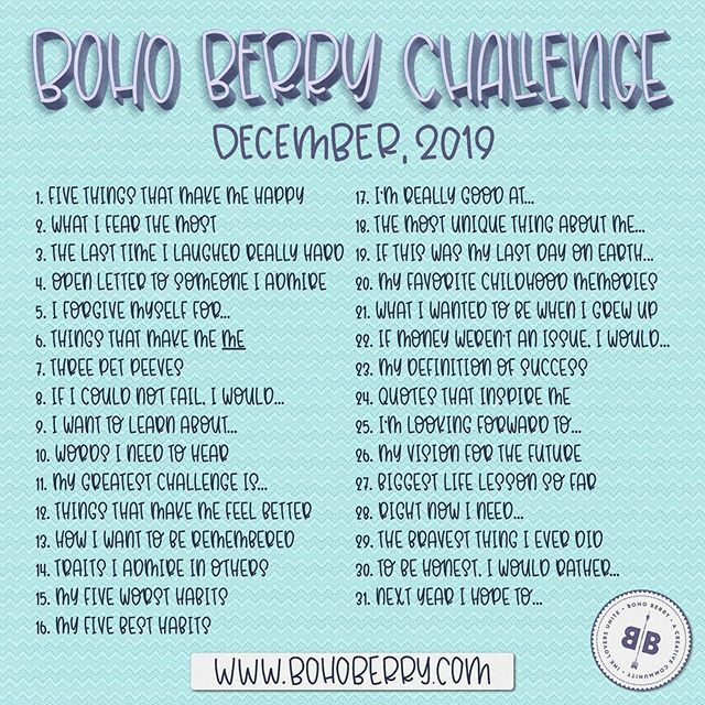 BohoBerry's tweet photo. The #BohoBerryChallenge is back! 🥰 Who’s ready for December? 💜
-
Being the last month of the year, and my first month back to creating new challenges, I thought it would be fun to do a little self-discovery and self-assessment to round out 2019 ☺️
-
… https://t.co/82veDZWbFe https://t.co/oL7dPFuosa