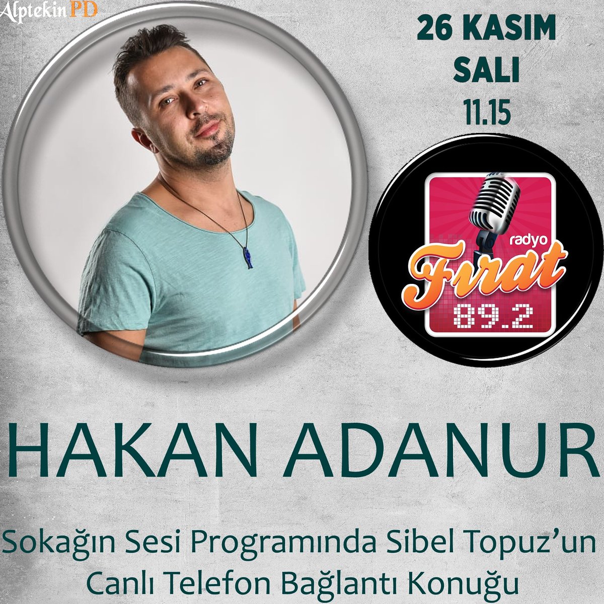 Hakan Adanur 26 Kasım Salı Günü Saat 11:15'te Radyo Fırat Sokağın Sesi Programında Sibel Topuz'un Canlı Telefon Bağlantı Konuğu Olacak Sakın Kaçırmayın...  <a href="/hakan_adanur/">Hakan Adanur</a> <a href="/radyofirat1/">Radyo Fırat</a> <a href="/sibeltopuz/">Sibel Topuz</a>.st <a href="/cenkleyoklama/">Cenk ALPTEKİN</a>