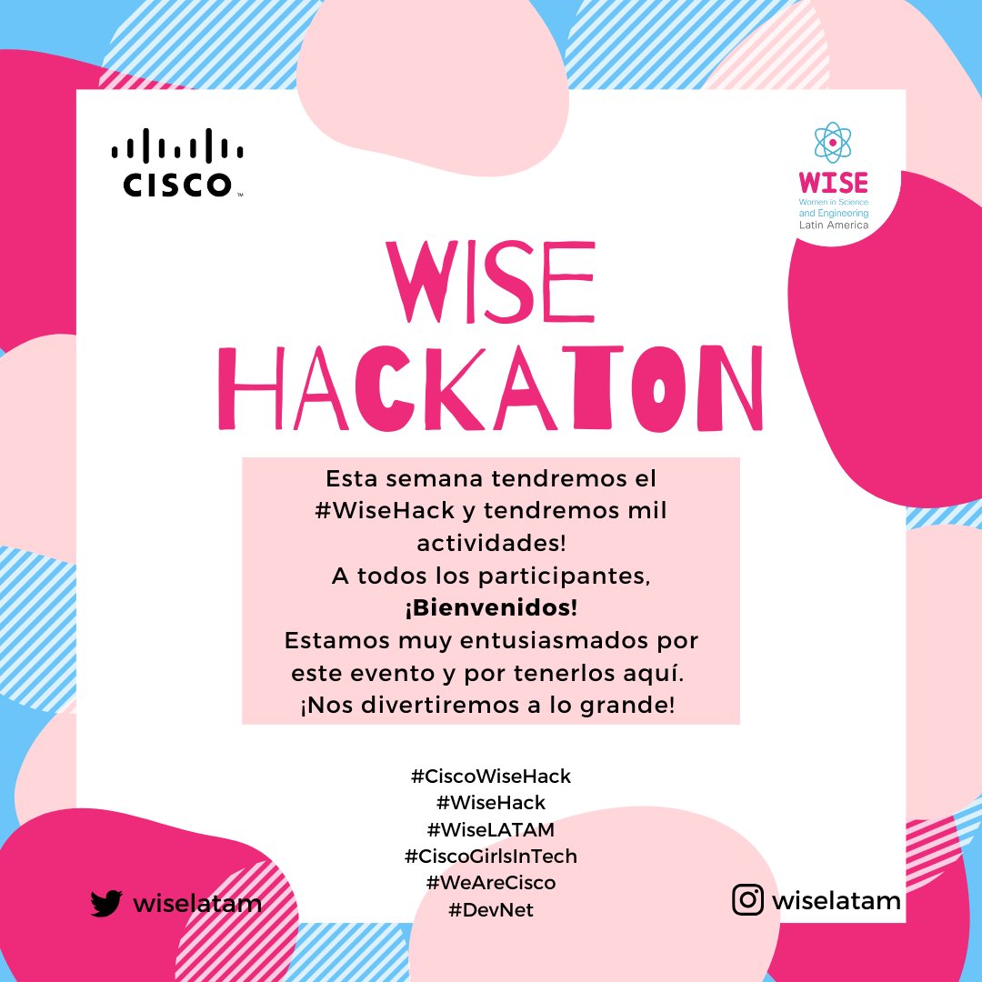 wiselatam's tweet photo. WE ARE READY!!!!
This week we are going to host our own #WiseHack !! ๐ฅณ๐ฉโ๐ป
Today we start with daily activities to have an amazing event and we are so grateful to have all the participants here! ๐
Thanks to all the volunteers who make this #CiscoWiseHack possible and let's start! https://t.co/RVQKQnyhBp