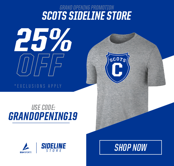 CovenantScots's tweet photo. GRAND OPENING! Covenant Athletics online store is now OPEN!

Until Dec. 20, 2019, use the code GRANDOPENING19 to receive 25% off (exclusions apply).

SHOP NOW: https://t.co/yePQ7YaxgL

#WeAreTheScots https://t.co/5ZEmiceGLg