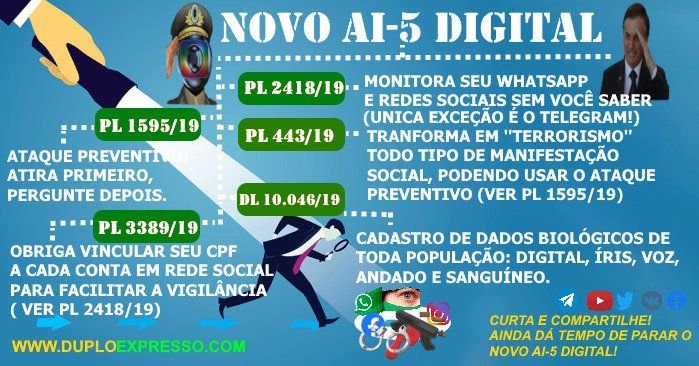 Alex_DE_Sandro's tweet photo. @minc_rj Boa tarde deputado! Vamos lutar contra o #AI5Digital? O povão vai sofrer demais com os projetos de lei tramitando quase em segredo, para fim da privacidade e do modo de vida liberal!
👇🏼👇🏼 https://t.co/LofSEMQ47S