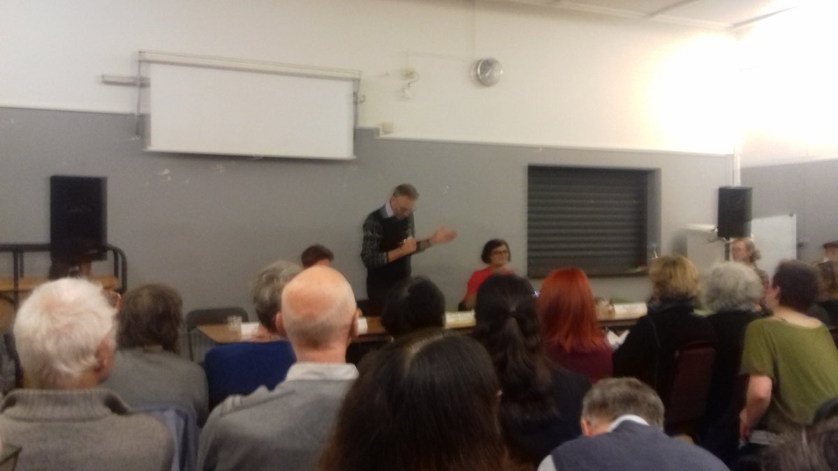 Local MP  @ThangamMP and  @carla_denyer (Green) are in attendance.  @suriaaujla (Conservative) and  @NeilPpc (Brexit Party) declined our invitations and are represented by empty chairs.  #ClimateElection