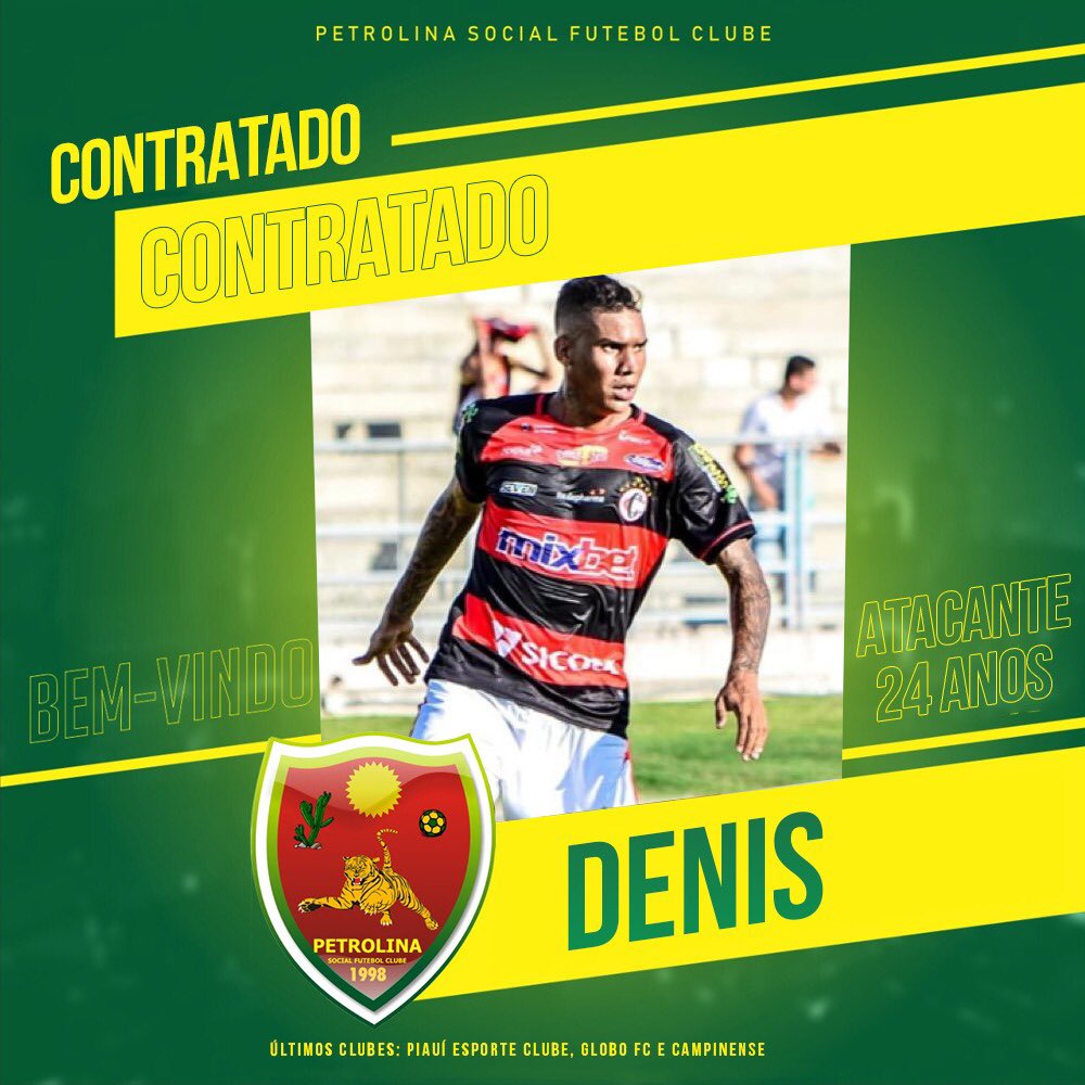 FECHADO COM A FERA 🐯

Denis, atacante de 24 anos, com passagens por Globo-RN e Campinense-PB, chega a Fera Sertaneja para a disputa do Pernambucano 2020.