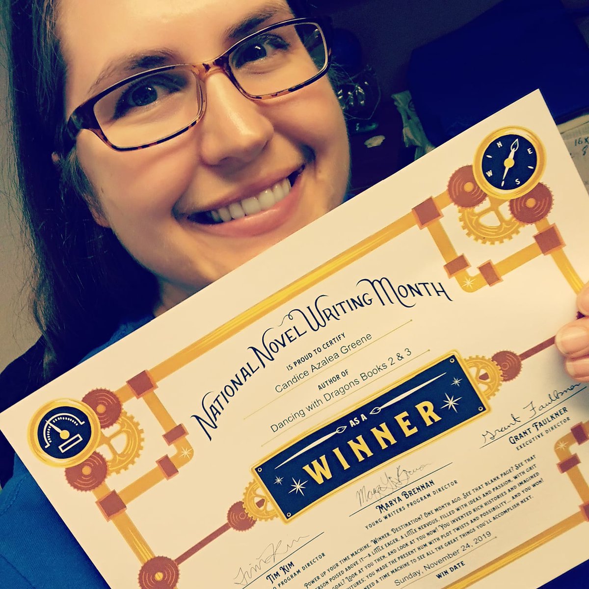 Time to order my Winner shirt. 😎 #nanowrimowinner2019 #nano19 #amwriting #amwritingfantasy #winner #dancingwithdragonstrilogy #dragons #shapeshifters