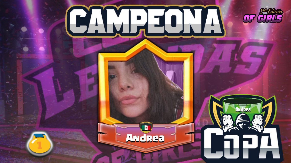 #ofgirls1edicion

Ganadora indiscutible del torneo, llegó a estas instancias derrotando a grandes rivales y ahora sin duda alguna, se a convertido en una Leyenda. Muchas felicidades por el título de Campeona de la Copa Leyendas Of Girls 🎉 🎉 

🏆 @Andreacc1210  🥇

<a href="/AlianzaCup/">AlianzaCup</a>