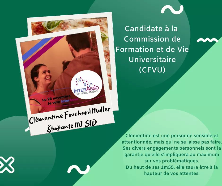 Promidee's tweet image. Les candidats de l'UFR DECCID en Commission de Formation et de Vie Universitaire 

#le26jevoteInterAsso