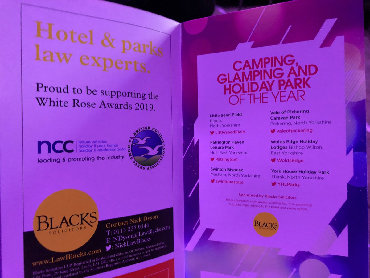LawBlacks's tweet photo. Congratulations to @WoldsEdge, winner of the Camping, Glamping and Holiday Park of the Year Award sponsored by @LawBlacks and presented by @NickLawBlacks and @AmandaOwen8 

#WRA2019 https://t.co/ve79SWHIuC