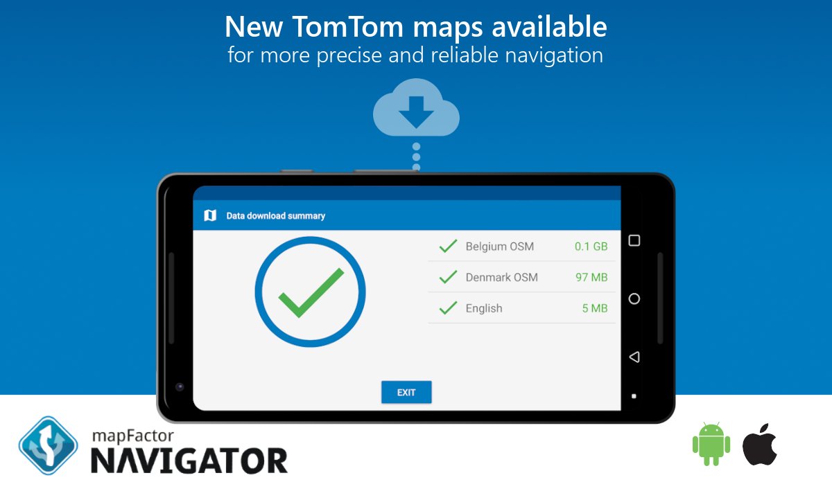 mapfactor's tweet image. New TomTom maps are now available for #mapfactor #Navigator for #Android and #iOS. #gpsnavigation #GPS
#Maps