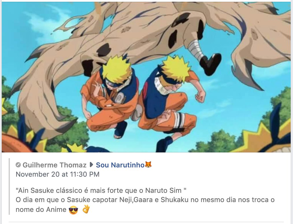 Ain o Sasuke é mais forte que o Naruto no clássico O dia que o