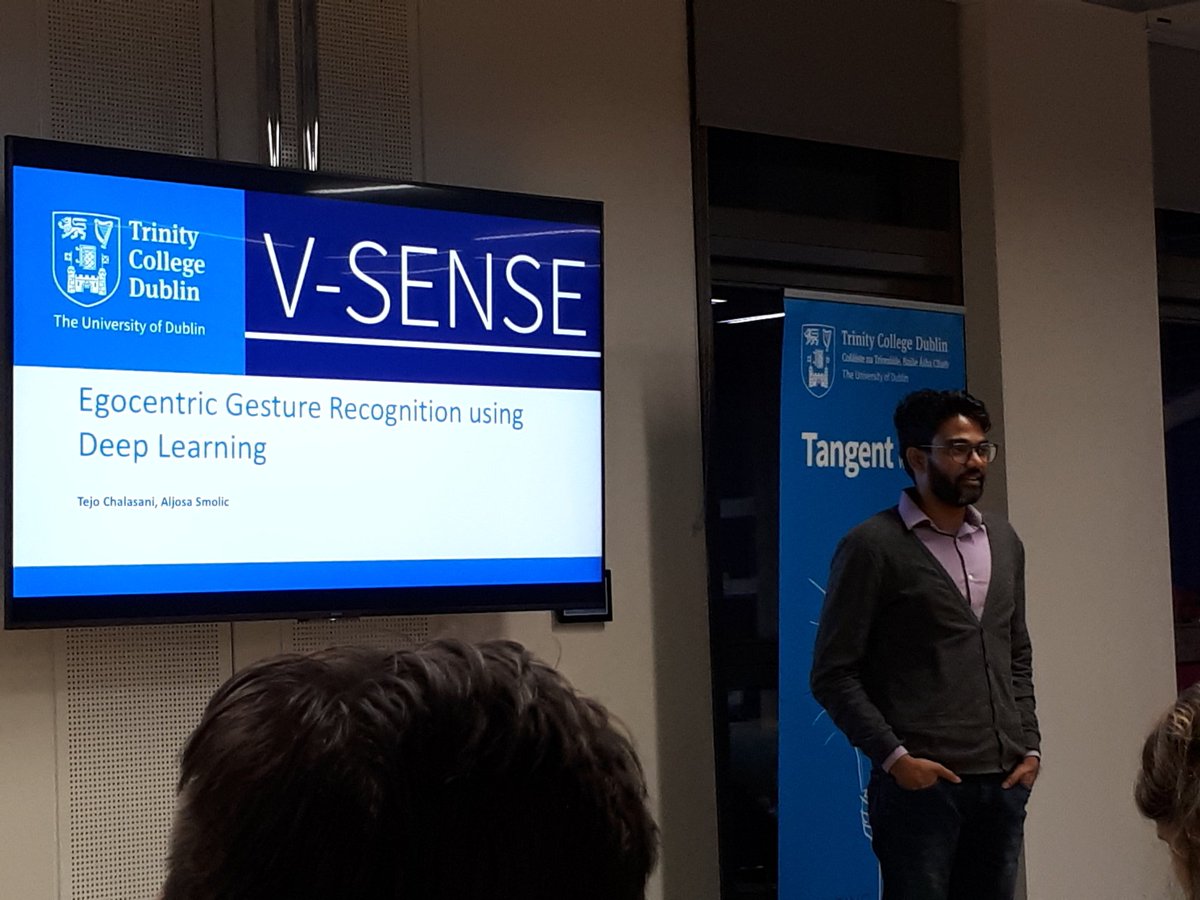 VSENSE_TCD's tweet photo. @VSENSE_TCD colleague Tejo Chalasani  presents his work at MLDublin Meets V-SENSE  #MLMeetup this evening @TCDTangent @TCDBusiness w/sponsor by Huawei. Thank you @mckibben23 @dcollinshk &amp; all! https://t.co/3qnoLEUi3G