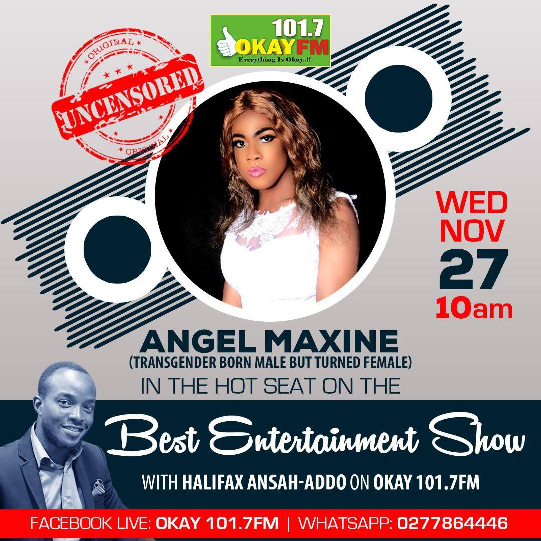 angelmaxinetv's tweet photo. π‘π‘Join Me in an Exclusive Interview with π@HalifaxAnsahAdd π this WEDNESDAY on #BestEntertainmentShow π @Okay1017fm π»10 AM to 12 PMπ°π’ #FinestTransgender #AngelMaxineTv #SentOneEnt π‘π‘ @sentoneent @koolic @IamTwinCity @MontanaHajia @HypersGh @HYPELIFEmedia @hype_hub_Gh https://t.co/oI2qsssPLc