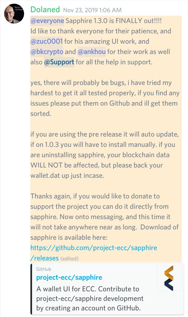 project_ecc's tweet image. It's here, and it's beautiful. Download the latest Sapphire release via the link below.
#ecc #blockchain #decentralized #messaging 
github.com/project-ecc/sa…
