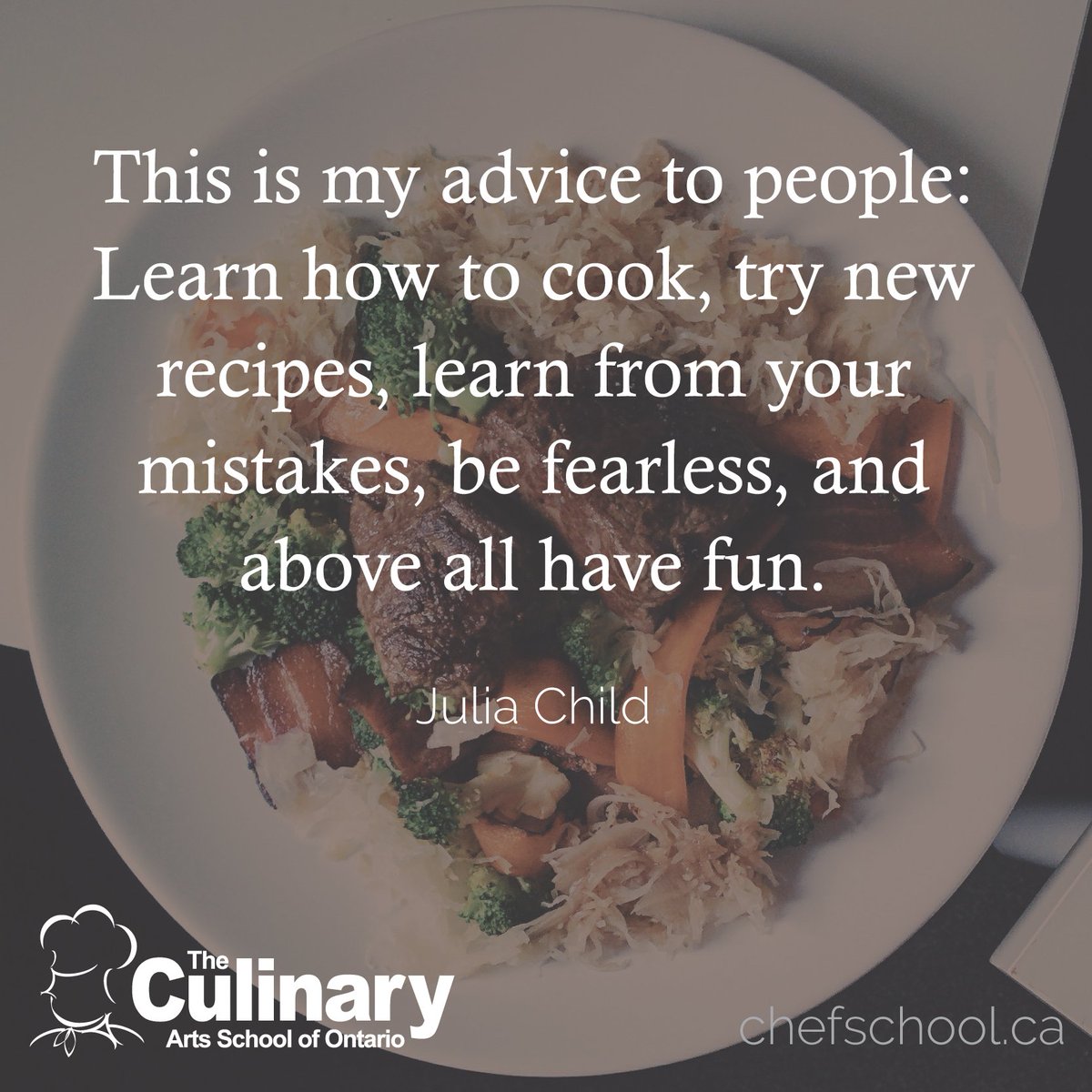 chefschoolmiss's tweet image. No truer words than that of Julia Child.  Learn more, refine your skills and flourish in what you love!
.
.
#culinaryskill #foodie #foodlover #homechef #homechefs #toronto #hamilton #world #skills #fun #learn #school #professional #dreamschool #wordstoliveby #foodquote #quotes