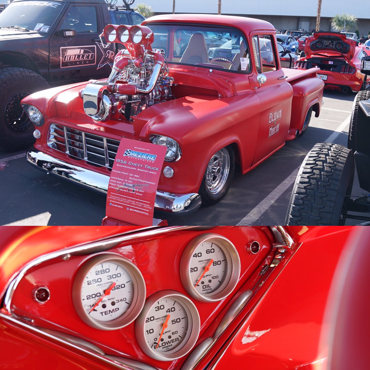 AutoMeter's tweet photo. Check out this blown 1956 Chevy Truck powered by a 461 Big Block Chevy ๐ฅ@blownmafia
#autometer #blown #boost #boosted #boostaddict #chevy #chevytruck #1956chevy #1956chevytruck #supercharged #classictruck https://t.co/2Yk9kYPHnZ