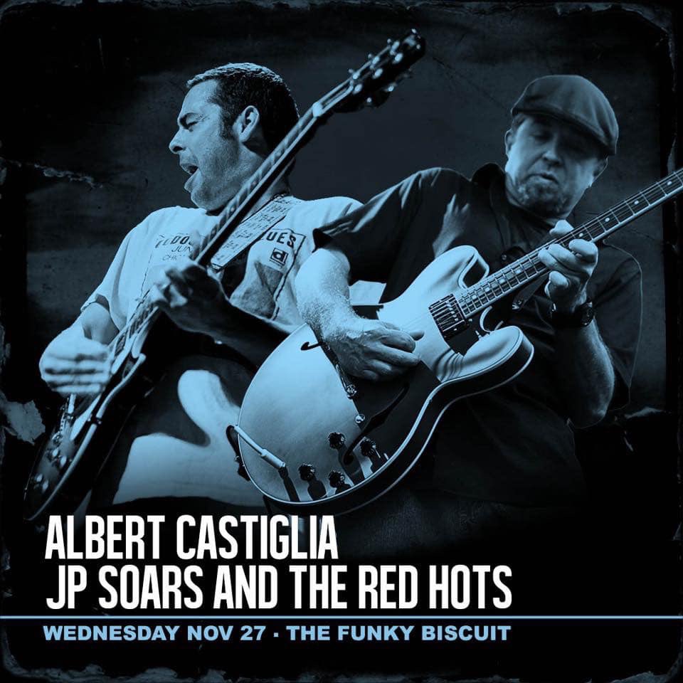 This is coming up fast! Thanksgiving Music Feast! Albert Castiglia and JP Soars are about to turn up the heat at the The Funky Biscuit in Boca Raton Wednesday 11/27!🔥😎🎸😎🎸🔥 
🎟 Grab your TICKETS while you can! FunkyBiscuit.com
🎸 For more info: FunkyBiscuit.com