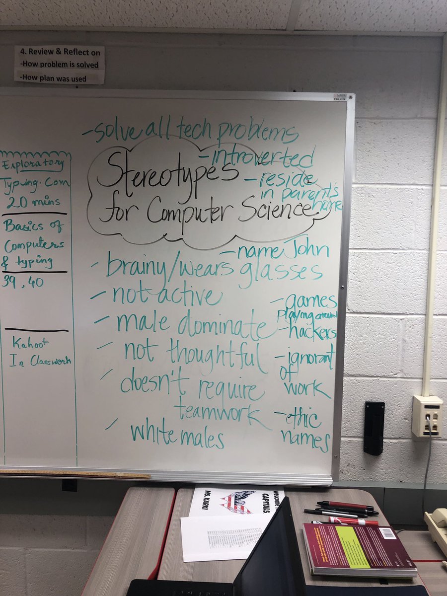 Who runs the world? #girlswhocode Today we talked about stereotypes in the world of computer science. @APS_OEE