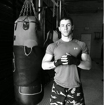 Nick Jonas in gym clothes