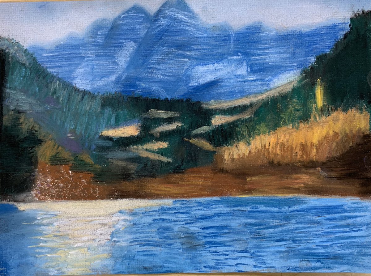 7th graders are finishing their chalk pastel landscapes. Their challenge was to create the illusion of depth. Check out these colors/details! #middleschoolart #chalkpastel #arted #artsed #arteducation #artteacher #aenj #k12artchat #tellourstoryxrds #connectxrds #sbpdchat
