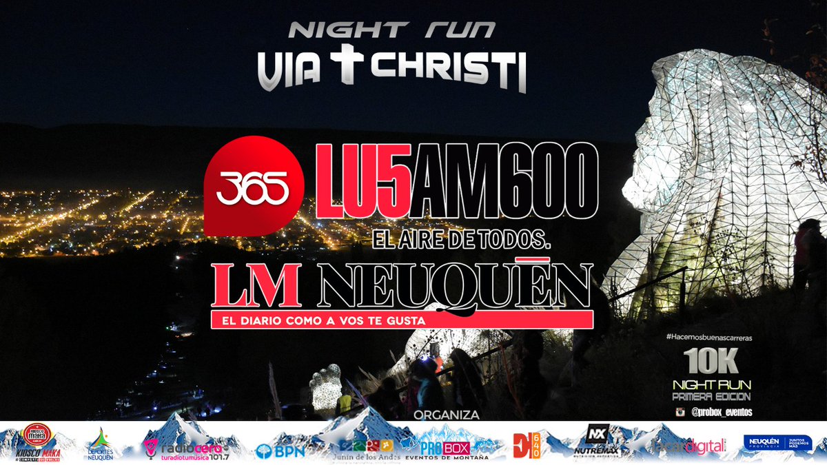 DeProbox's tweet image. Bienvenidos a #viachristinightrun #365 @LU5AM600 @LMNeuquen gracias por acompañar nuestra carrera