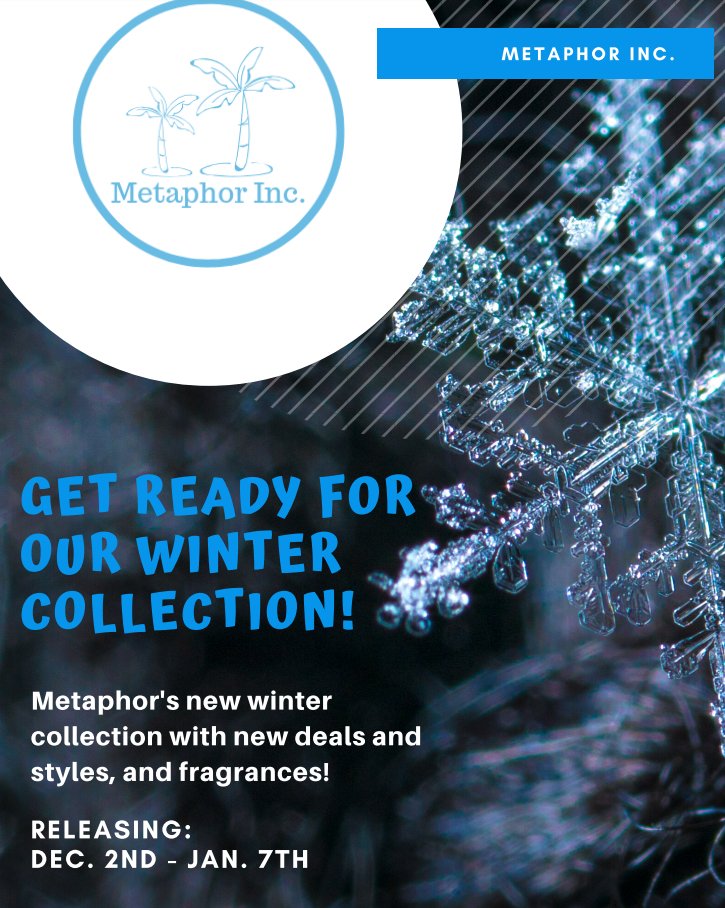 MetaphorVe's tweet photo. Metaphor Inc's New Winter Collection coming soon, get ready and be prepared! https://t.co/KQ8AVvqjvr