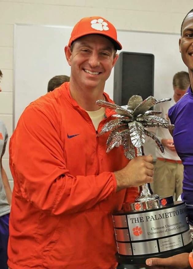 CaseClemson's tweet image. Dear @case_south,

Don't get your hopes up. The trophy is staying with me. 

Sincerely,
Big bro