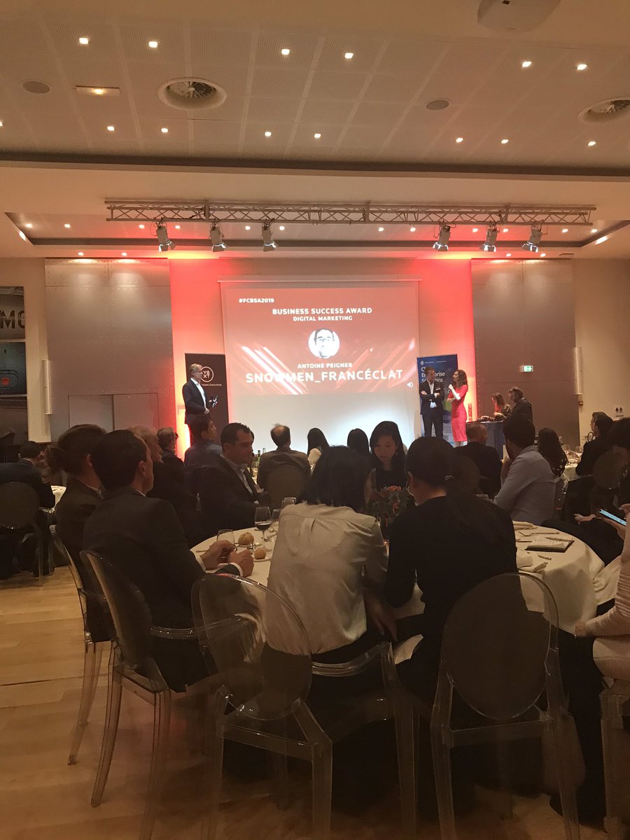 Applaudissements 👏🏼👏🏼 pour SnowMen qui s’est vue décerner le Business Success Award Marketing Digital #FCBSA2019 #DigitalMarketing