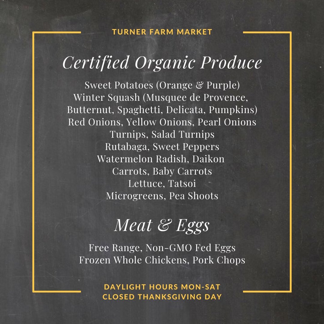 For a seasonal, local, organic kind of Thanksgiving, stop by our Farm Market.