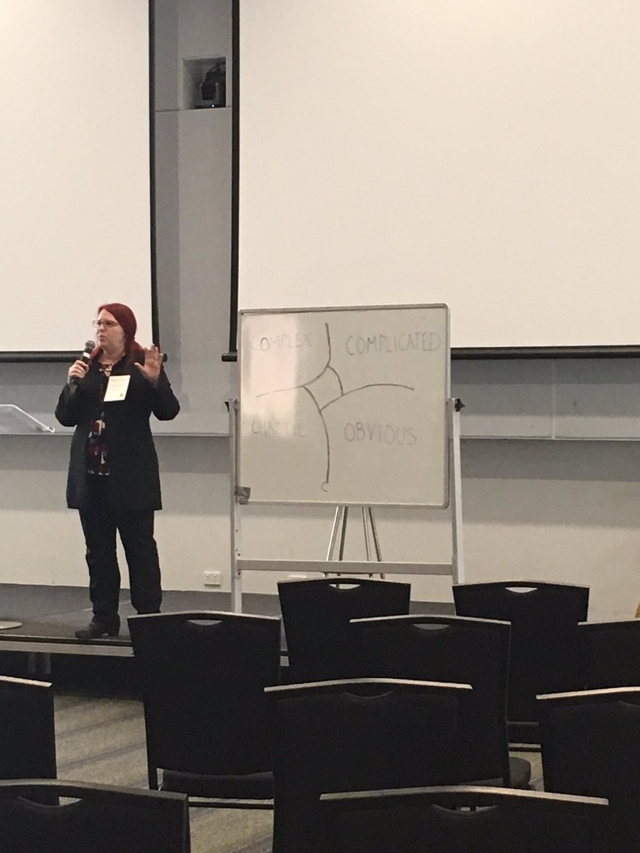 gemma_read's tweet photo. Audience participation based on the Cynefin framework, by @CognitiveEdge. I ended up in the complex group, thinking about my research in autonomous vehicles #hfesa2019 https://t.co/sL9KRf02wW