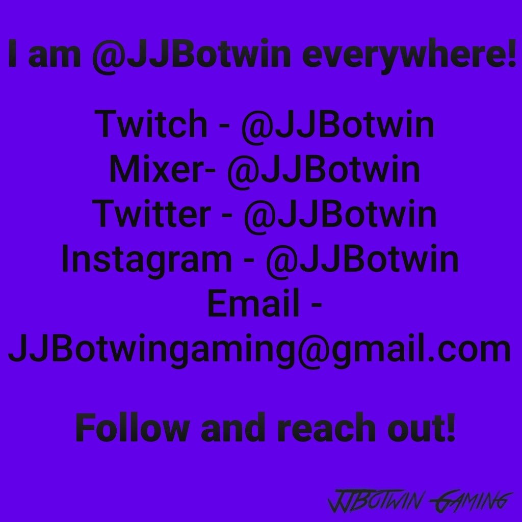 JJBotwin's tweet image. Gotta stay consistent! Reach out and follow on all these platforms for all your #twitch and #mixer #streamcoach needs!