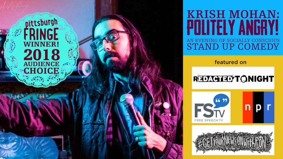 okcomedyfw's tweet photo. Fort Wayne, on Black Friday we have a great comedy show at @WunderkammerCo headlined by @KrishMohanHaha  and featuring @DeadpanJan  $7 tickets online, $10 at the door 

https://t.co/xAC2WRtykx https://t.co/8AYvUY8ULf