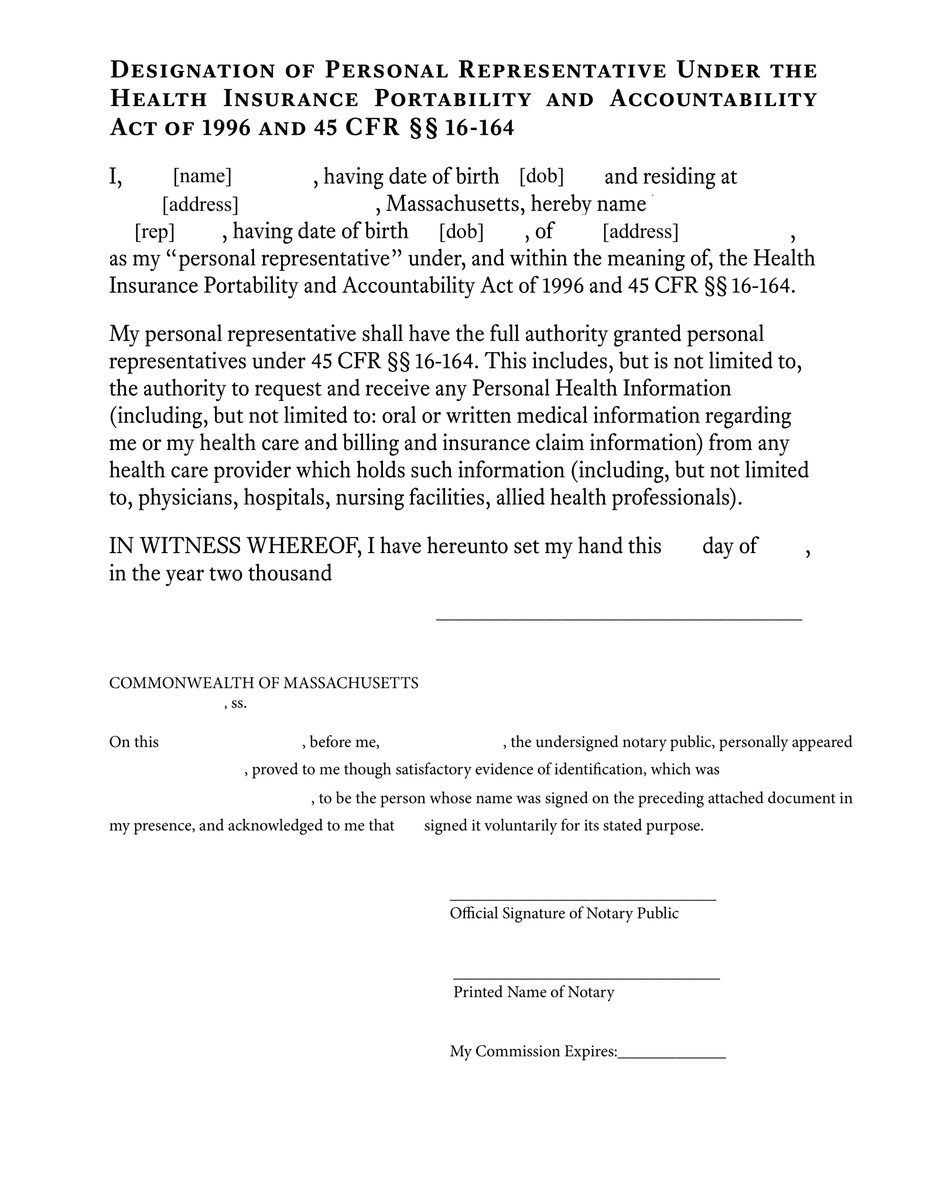 I want to be clear about something: HIPAA does not bar me, as a patient with mental health diagnoses, from authorizing my clinicians to share information with my family **if I so choose**This is one version of a Designation of Personal Representative doc that does just that: