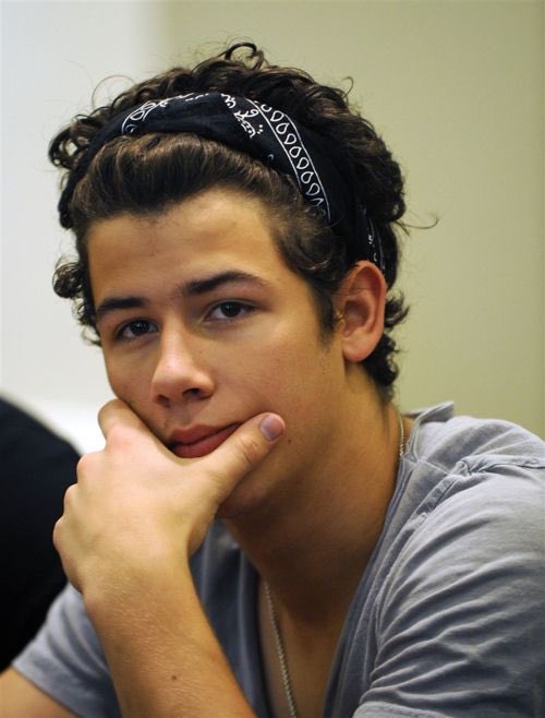 Nick Jonas in a bandana