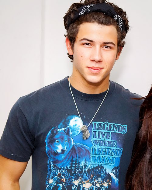 Nick Jonas in a bandana