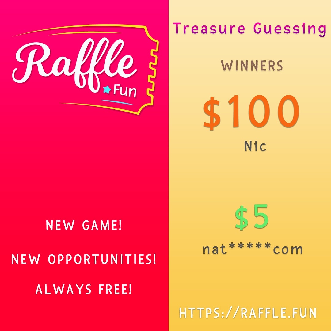 RaffleFun's tweet image. Congratulations to our Winners !!!

You could be a winner too. Head over to raffle.fun for your chance to win real money.

Another game has just started and with that a new opportunity. 
Let&apos;s raffle the fun together!

#rafflefun #newgame #alwaysfree #wincash #lucky