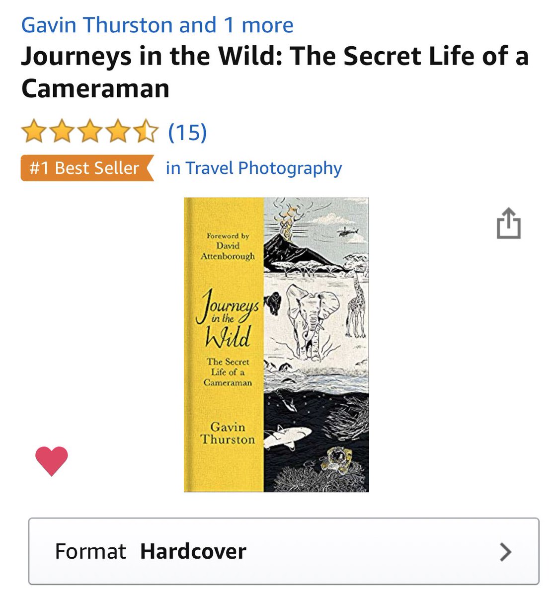 GavinThurston's tweet photo. Thrilled that my book is listed as number one #bestseller bearing in mind all the other talented writers it’s competing with on bookshelves out there. Thank you to everyone who has bought a copy. #JITW Journeys in the Wild: The Secret Life of a Cameraman https://t.co/evWMUWSppo https://t.co/E7Aezfyqat