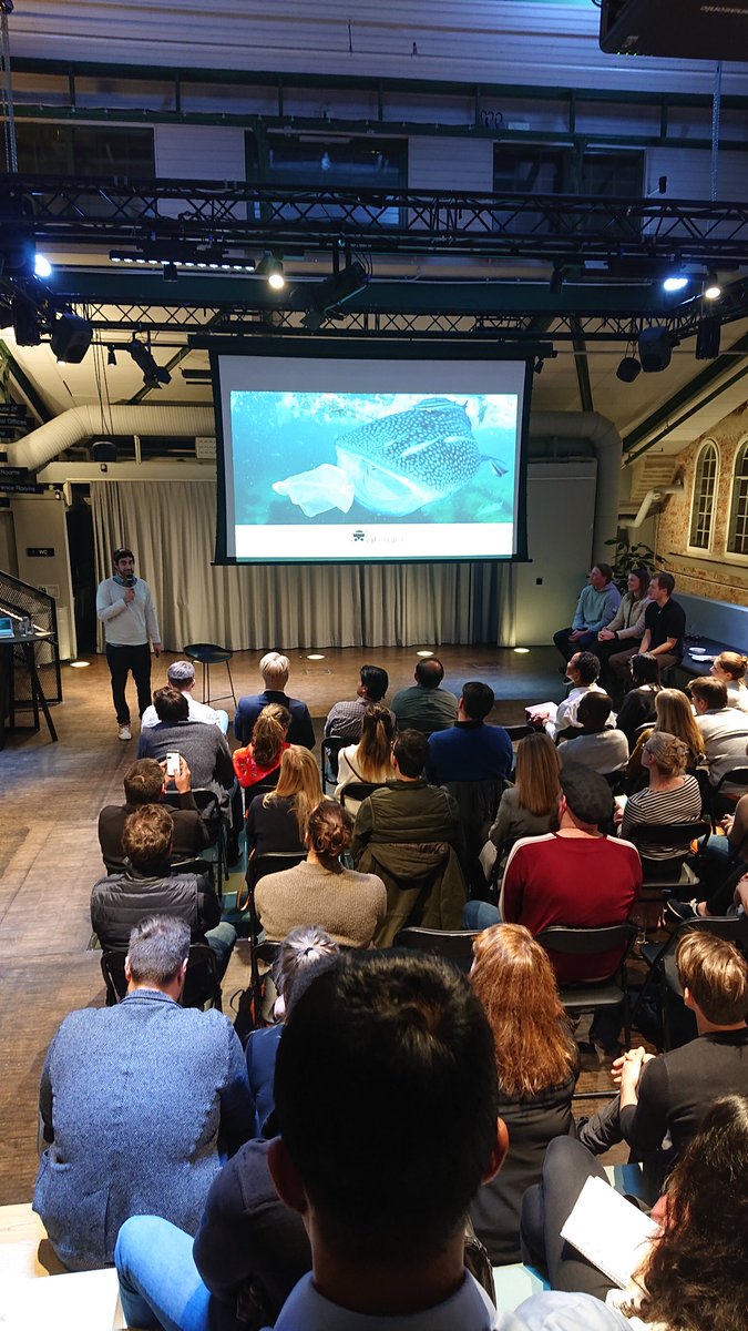 atomler's tweet photo. Sammy pitching on @StockholmEntrep meetup at @norrsken_org. Nice event and great feedback! #atomler #plastic #saveoceans https://t.co/raiY8QpuLL
