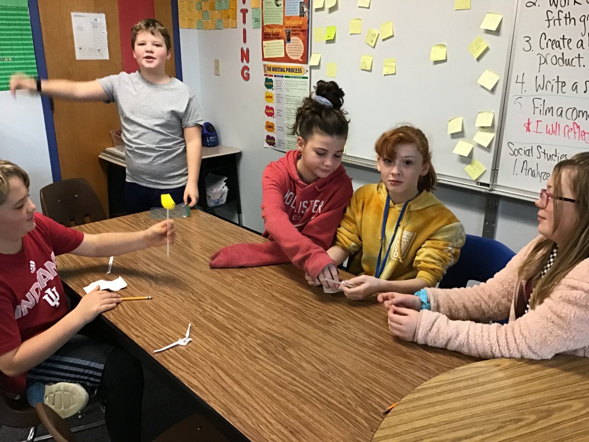 mrhartgis's tweet photo. Engineering in English week began today. Students made prototypes/instructional brochures/commercial scripts. Filming tomorrow. Collaboration is improving. This is the 1st year no student opted out because "my team isn't listening to me." #success4gis #collegegoweek @LifeatPurdue https://t.co/BEEop7dBCj