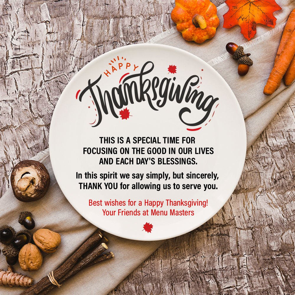 mastersofmenus's tweet image. In observance of the Thanksgiving Holiday and to allow our employees time to be with their families, we will be closed Thursday &amp;amp; Friday, November 28th &amp;amp; 29th.
