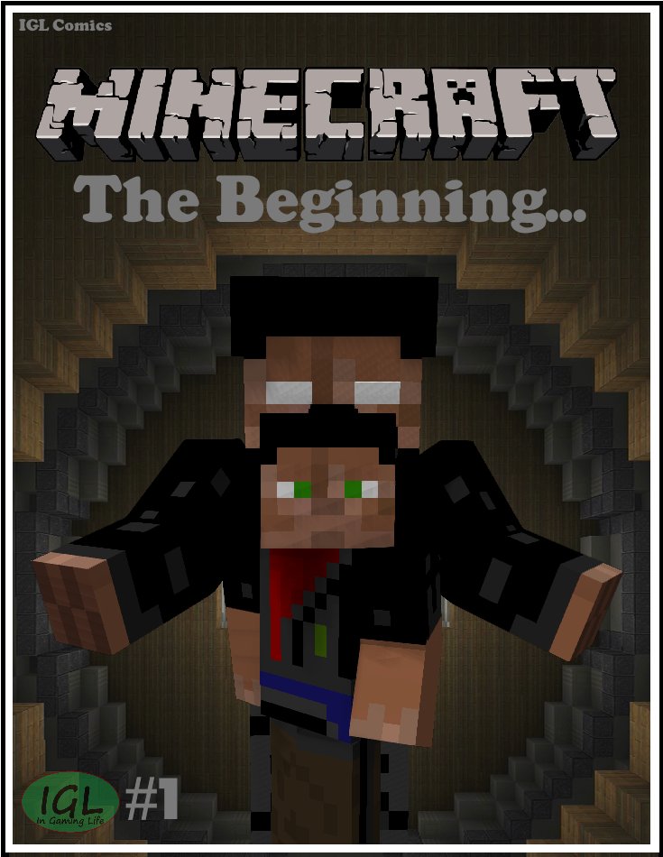 IGLXenix's tweet photo. I just found something interesting lost in my computer files, a long time ago, back in 2016, I had an idea for creating a Minecraft fan comic, I didn't get that far into it before I lost interest, but I did create the cover for it! This is what I made lol. Might as well share it. https://t.co/uQST70KudO