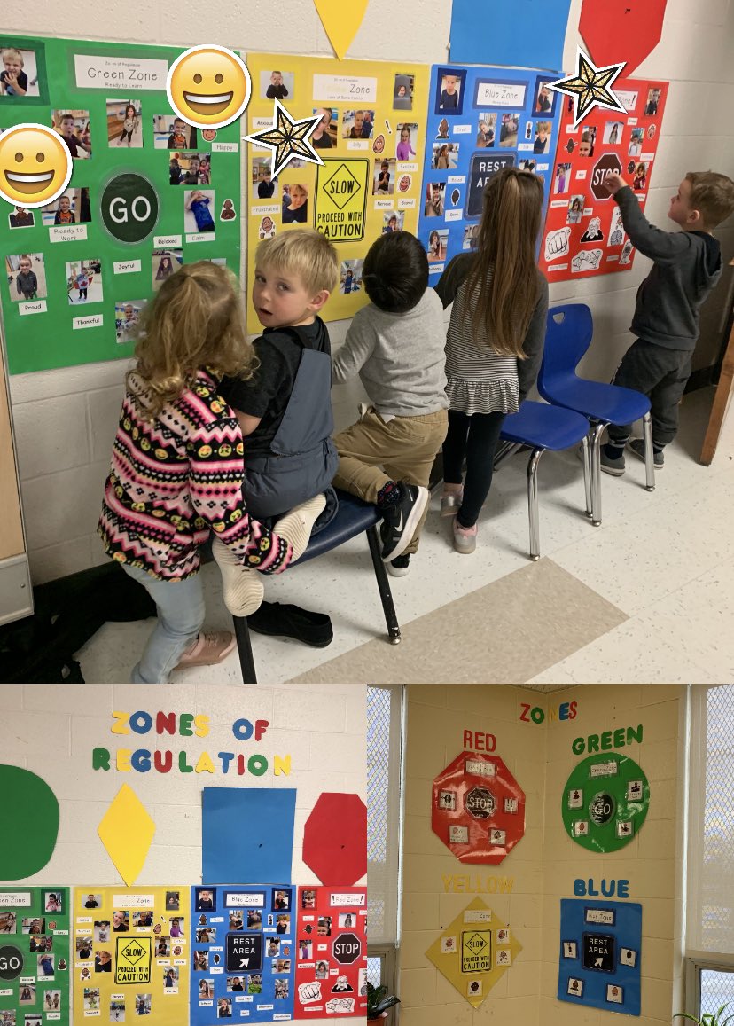 missblacksclass's tweet image. Identify emotions can be super tricky! Using pictures of ourselves to practice feeling identification is extremely helpful. @MsHickey9 students exploring their new @ZonesOfReg posters! @alcdsb_stmt @ALCDSB_Kinder @Self_Reg #selfidentify #whatweseeandfeel