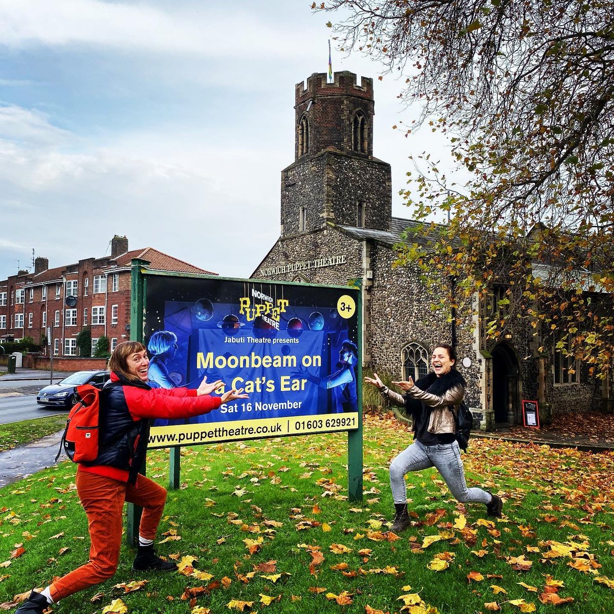 jabutitheatre's tweet photo. So far #moonbeamonacatsear tour has delighted little ones in Southampton, Louth and Norwich (where we enjoyed our billboard fame). This week: @beggarstheatre Cumbria, @Brasshouse_NSDT Smethwick, @marinetheatre Lyme Regis &amp; @BarnsleyCivic. Catch us while you can! https://t.co/eoAv8QzzkW