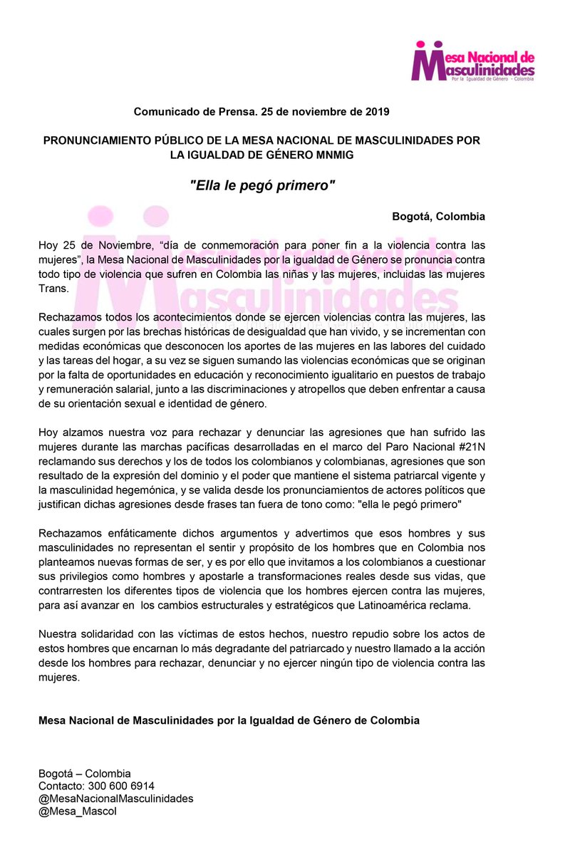 Mesa Nacional Masculinidades tweet media
