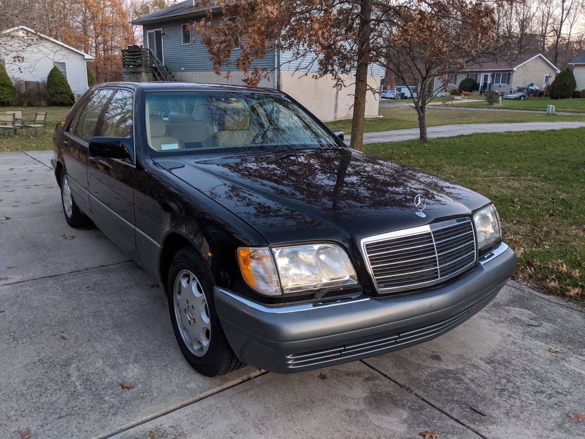 CCCMercedes's tweet photo. This lovely tank passed inspection today and is finally drivable again with a new wiring harness. The only gas car in my fleet and it takes the $$$ stuff. But it's pure luxury. The DMV staff were marvelling at the insanely thick window glass. 😂 https://t.co/etXASqZJrn